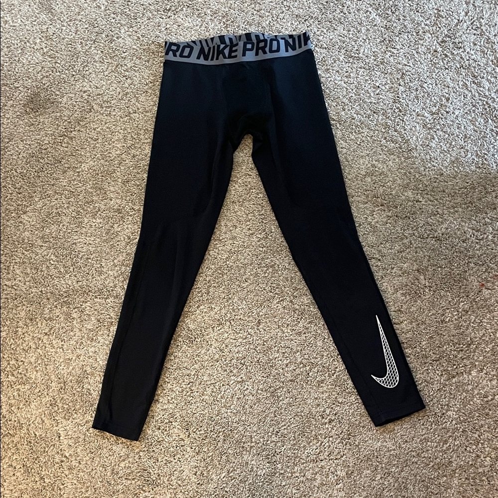 Nike Kids Black and Gray Leggings